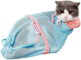 img 4 attached to 🐱 WZ PET Cat Bathing Bag - Ultimate Cat Shower Net for Gentle and Effective Grooming - Adjustable and Breathable Cat Washing Shower Bag