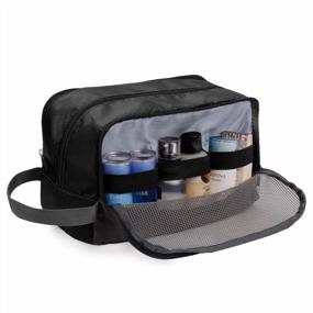 img 2 attached to Toiletry Bag Small Nylon Dopp Kit Lightweight Shaving Bag For Men And Women (Black)