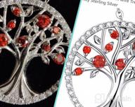 img 1 attached to 💎 Tree of Life Necklace with Birthstones - Perfect Christmas Jewelry Gift for Mom, Wife and Women - December, January, and February Gems - Blue Topaz, Garnet, Amethyst, Blue Sapphire, Emerald, and Peridot - made with Sterling Silver review by Melinda Phillips