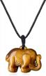 tigers eye stone elephant amulet pendant necklace for men & women logo