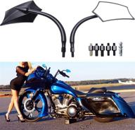 🛵 enhance your ride: black 8mm/10mm motorcycle rear view side mirrors for cruiser, chopper, sportster, dyna, softail, street bike, scooter, dirt bike, and more логотип