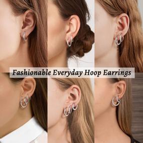 img 2 attached to Hypoallergenic Lightweight Small Hoop Earrings For Women - 14K Real Gold Plated With Cubic Zirconia Accents - Jewlpire 925 Sterling Silver Post - Perfect Jewelry Gifts, Available In 15Mm/20Mm Sizes