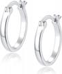 hypoallergenic lightweight small hoop earrings for women - 14k real gold plated with cubic zirconia accents - jewlpire 925 sterling silver post - perfect jewelry gifts, available in 15mm/20mm sizes logo