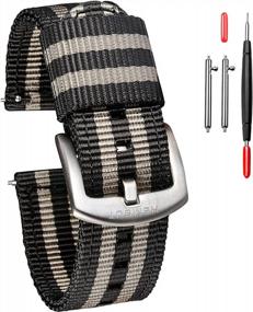 img 4 attached to Torbollo Quick Release Watch Bands - Available In Various Colors And Widths (18Mm, 20Mm, 22Mm, Or 24Mm) - High-Quality Nylon Watch Straps With Sturdy Brushed Buckle