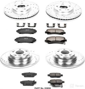 img 2 attached to 🔥 Power Stop K5856: High Performance Front and Rear Z23 Carbon Fiber Brake Pads with Drilled & Slotted Brake Rotors Kit