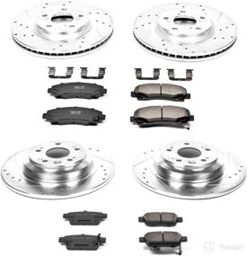 img 1 attached to 🔥 Power Stop K5856: High Performance Front and Rear Z23 Carbon Fiber Brake Pads with Drilled & Slotted Brake Rotors Kit