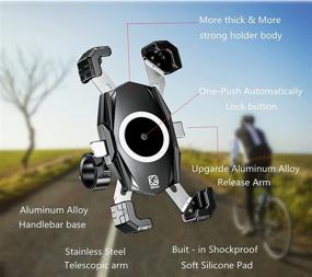img 3 attached to 📱 KEWIG Moto Phone Mount, Bicycle Phone Holder, 1S Auto Lock & Release, Bike Scooter Phone Clip Clamp Fits 4.7-6.9 Inches