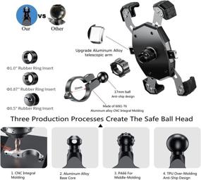 img 1 attached to 📱 KEWIG Moto Phone Mount, Bicycle Phone Holder, 1S Auto Lock & Release, Bike Scooter Phone Clip Clamp Fits 4.7-6.9 Inches