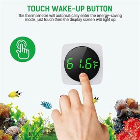img 1 attached to PAIZOO Digital Aquarium Thermometer: LED Display, High Accuracy, Touch & Sleep Mode, Temperature Sensor for Fish Tank