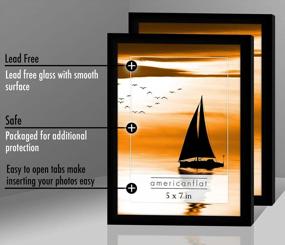 img 1 attached to Set Of 6 Black 5X7 Photo Frames With Glass Front - Complete With Hanging Hardware And Easel Stand For Versatile Display Options By Americanflat