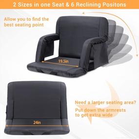 img 3 attached to Stadium Seats For Bleachers With Back Support And Cushion Extra Wide, Sportneer 2 Pack Bleacher Seats Reclining Chair With Thick Padded Cushion Wide Pockets And Arm Rests Lightweight Bench Chair