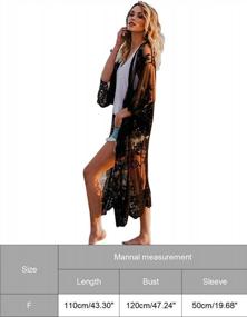 img 1 attached to Women'S Lace Cardigan Floral Crochet Sheer Beach Cover Up Long Kimono By Romanstii
