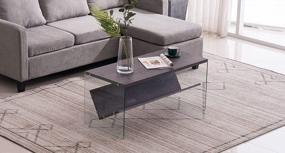 img 3 attached to Stylish And Practical: Ivinta Modern Glass Coffee Table With Storage Shelf And Industrial Design