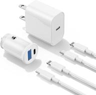 🔌 apple mfi certified iphone 13 fast charger kit - 20w usb c wall/car charger adapter + 2pack iphone usb c to lightning cable - pd fast charging for iphone 13/13 pro max/12 pro/12 mini/11/ipad pro logo