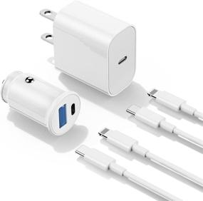 img 4 attached to 🔌 Apple MFi Certified iPhone 13 Fast Charger Kit - 20W USB C Wall/Car Charger Adapter + 2Pack iPhone USB C to Lightning Cable - PD Fast Charging for iPhone 13/13 Pro Max/12 Pro/12 Mini/11/iPad Pro