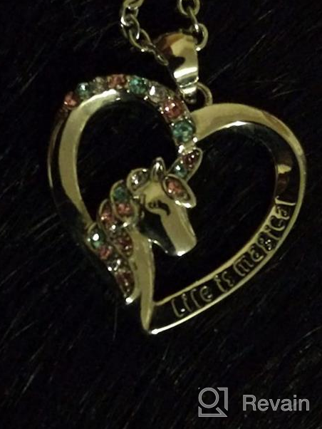 img 1 attached to 🦄 Sincere Christmas Unicorn Necklace: A Sparkling CZ Unicorn Heart Pendant for Little Girls - Perfect Unicorn First Day of School Jewelry & Birthday Party Xmas Gift for Daughter, Granddaughter, Niece review by Julie Blanford