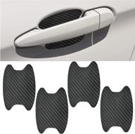 🚘 universal carbon fiber car door bowl stickers - 4pcs scratch-proof protective films, guard film for car suv, paint protection, side sticker logo
