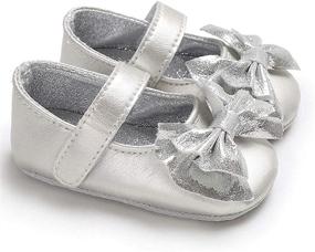 img 2 attached to BABITINA Bowknot Non Slip Toddler Walkers Girls' Shoes : Flats