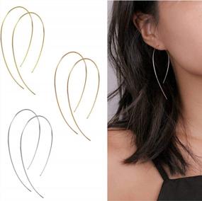 img 3 attached to Gold Plated Big Thin Hoop Earrings Set For Sensitive Ears - Lightweight Minimalist Design In Various Sizes - Perfect For Women And Girls