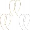 gold plated big thin hoop earrings set for sensitive ears - lightweight minimalist design in various sizes - perfect for women and girls logo
