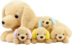 img 4 attached to DreamsBe Plush Golden Retriever And Puppies - Perfect Labrador Gift For Kids Aged 3-9!