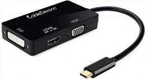 img 4 attached to High-Quality USB-C Multiport Adapter For MacBook: HDMI DVI VGA 4K Converter At Lightning Speed