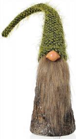 img 3 attached to Funoasis Green St Patricks Day Handmade Gnomes Plush And Resin Christmas Gnome Lights, Scandinavian Figurine For Holiday Spring Decor Nodic Elf Statue Ornaments Green Gnomes (Green 14 Inches)
