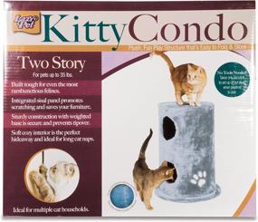 img 1 attached to 😺 Comfy Blue Lazy Pet Plush Double Cat Condo: A Luxurious Haven for Feline Relaxation