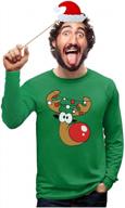 tstars men's reindeer long sleeve holiday shirt - ugly christmas sweater style for xmas логотип