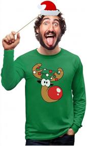 img 4 attached to Tstars Men'S Reindeer Long Sleeve Holiday Shirt - Ugly Christmas Sweater Style For Xmas