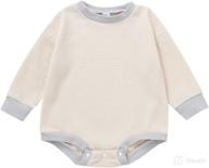 🌈 adorable baby unisex crewneck sweater romper: solid rainbow knit, long sleeve, oversized pullover top logo