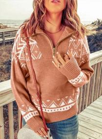 img 1 attached to Stay Cozy In Style With BLENCOT Women'S Oversized Half Zip Boho Sweater