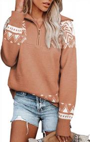 img 4 attached to Stay Cozy In Style With BLENCOT Women'S Oversized Half Zip Boho Sweater