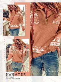 img 3 attached to Stay Cozy In Style With BLENCOT Women'S Oversized Half Zip Boho Sweater