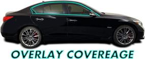 img 2 attached to Gloss Black SlickMod Chrome Delete Vinyl Overlay for 2014-2022 Infiniti Q50 Q50S Sedan Window Trim