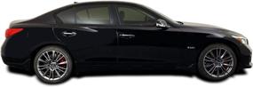 img 1 attached to Gloss Black SlickMod Chrome Delete Vinyl Overlay for 2014-2022 Infiniti Q50 Q50S Sedan Window Trim