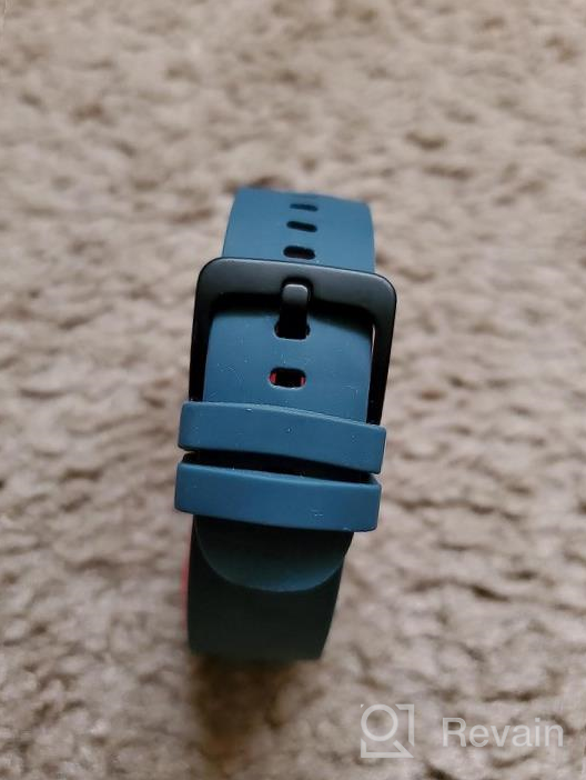 img 1 attached to Upgrade Your Samsung Gear Fit2 With NotoCity Silicone Replacement Bands In Black-Red, Large Size review by Todd Nordine