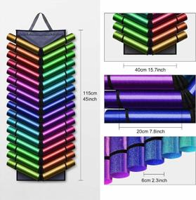 img 3 attached to 📂 32-Hole Vinyl Roll Holder: Adjustable Door and Wall Mount Storage Organizer for Vinyl Sheets, DIY Color Paper, Heat Transfer Paper, Wrapping Paper