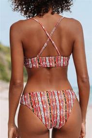 img 2 attached to CUPSHE Womens Reversible Bikini: Stylish Striped Swimwear for Women - Swimsuits & Cover Ups