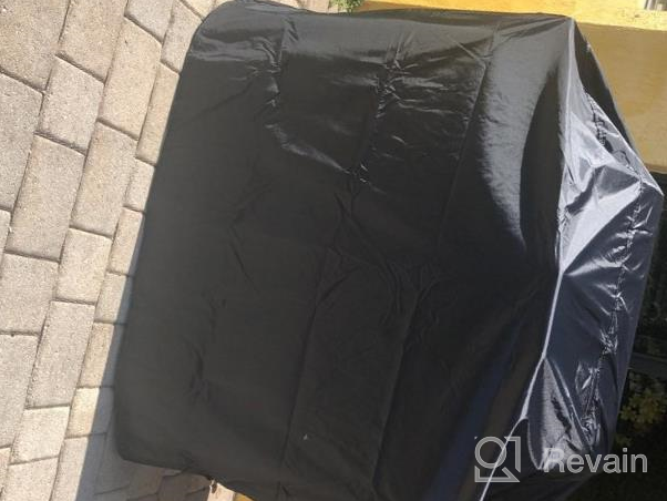 img 1 attached to Protect Your Grill With Heavy Duty Waterproof BBQ Cover - Fits Weber, Brinkmann, Dyna Glo And Char Broil - Large, Black review by David Thornton