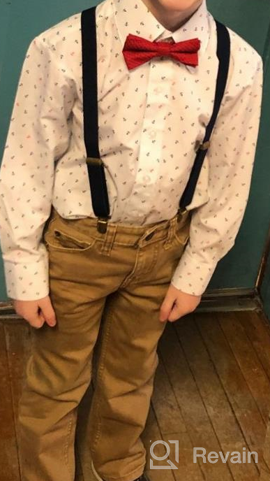 img 1 attached to 👔 Vittorino Dress Shirt Set for Boys with Matching Bowtie and Suspenders review by Justin Wehrman