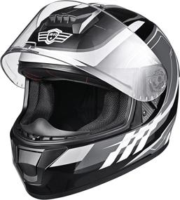 img 1 attached to 🏍️ AHR Lightweight AHR RUN-F3 DOT Approved Full Face Motorcycle Helmet for Street Bike Touring and Racing (Black, Small)