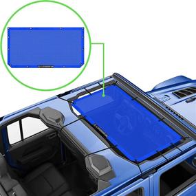 img 4 attached to Alien Sunshade Jeep Gladiator Sun Shade (2018-Current): Front Mesh Wind & Noise Reducer - Universal Fit in Blue