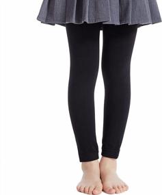 img 1 attached to Frola Girls' Fleece-Lined Winter Tights: 300 Denier Warmth For Ages 4-13