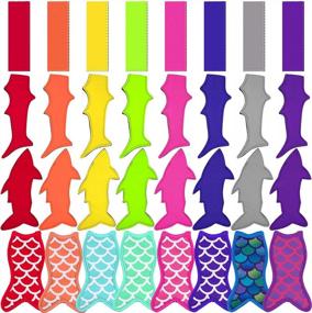 img 4 attached to AUSTOR 32 Pieces Popsicle Holder Bags Ice Pop Holders Mermaid And Shark Popsicle Sleeves Freezer Popsicle Holders
