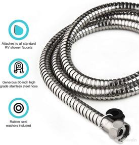img 3 attached to Dura Faucet DF-SA200-CP RV 60-Inch Flexible Stainless Steel Handheld Shower Head Hose (Chrome)