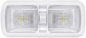 img 4 attached to 🚐 Miady 12V RV Interior Lights - 750 Lumens, LED Ceiling Double Dome Light with Switch for Car, RV, Trailer, Camper, Boat - Natural White 4000-4500K - Pack of 1, 60X2835SMD