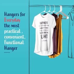 img 3 attached to Hangorize 60 Standard Everyday White Plastic Hangers, Long Lasting Tubular Clothes Hangers, Value Pack Of 60 Clothing Hangers. (60 Pack)