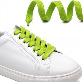 img 2 attached to DELELE Solid Flat Shoelaces Hollow Thick Athletic Shoe Laces Strings 2 Pair