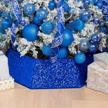 sparkle and protect your christmas tree with xmasexp's 33.5-inch sequin tree skirt in blue logo